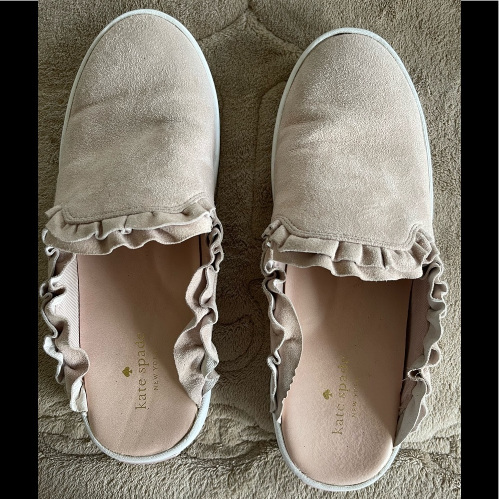 EUC Kate Spade Light Mauve/Pink Suede Slip On Shoes